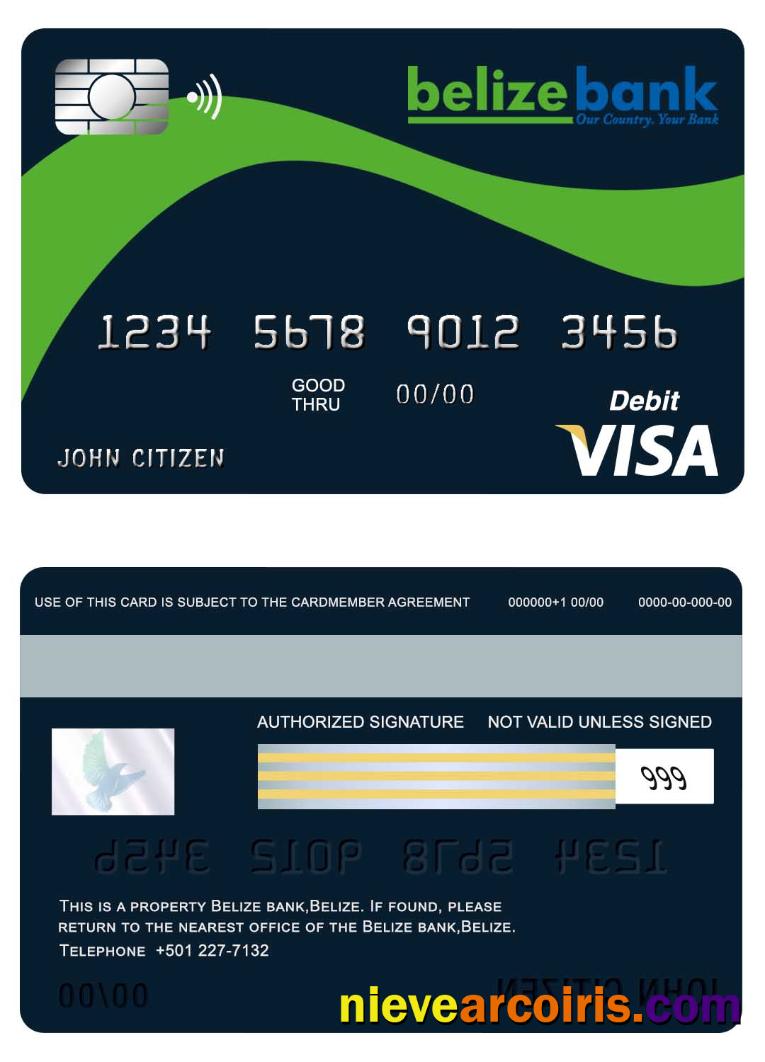 Belize Bank Belize visa card